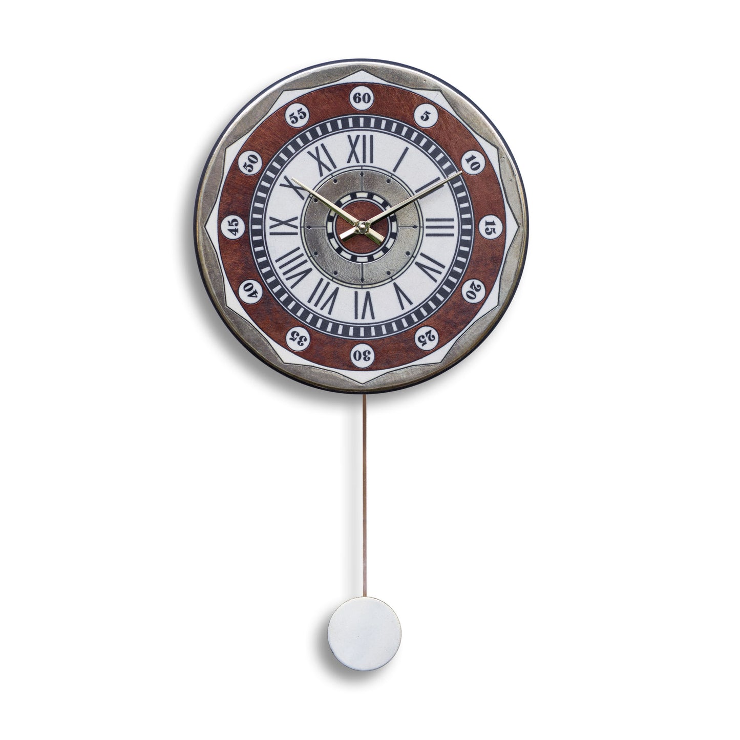 Orologio artigianale da parete in ceramica Raku design Meccanismi del Tempo - Diametro 35 cm