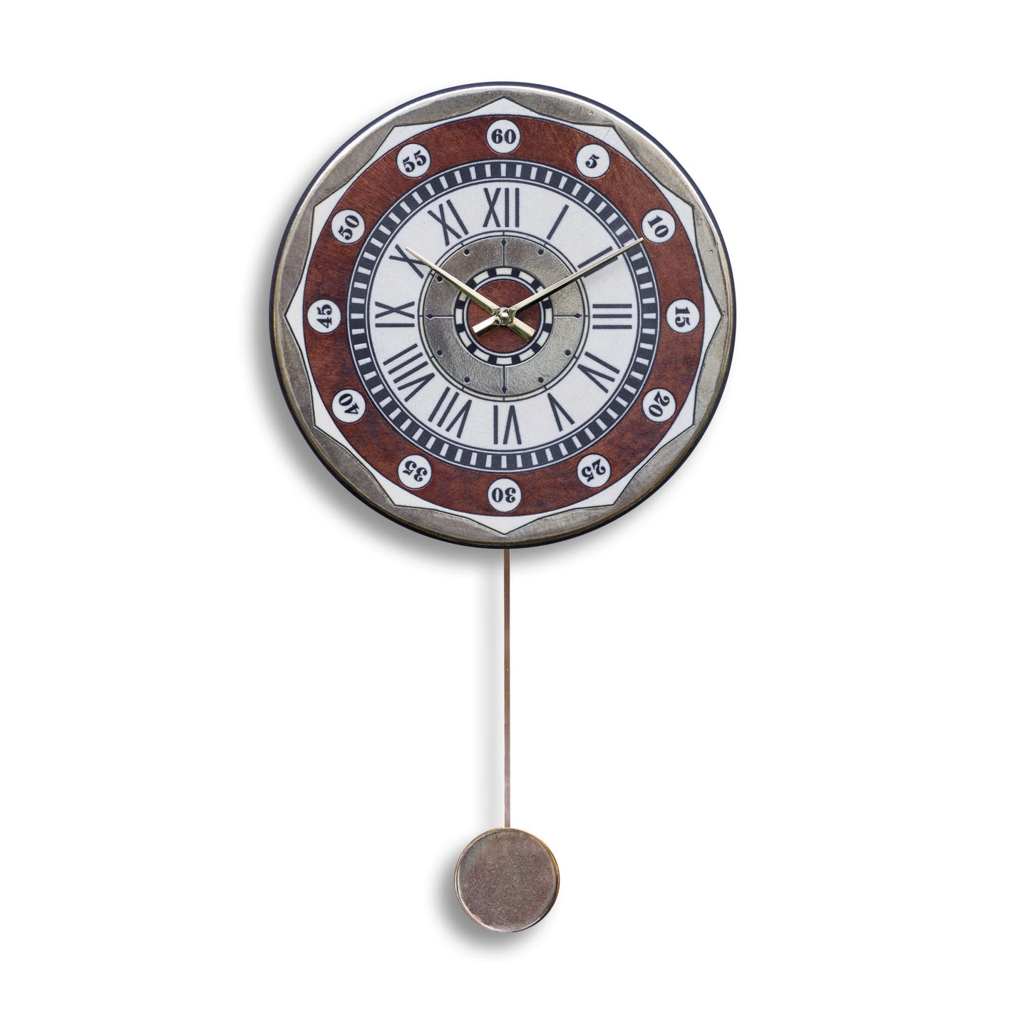 Orologio artigianale da parete in ceramica Raku design Meccanismi del Tempo - Diametro 35 cm