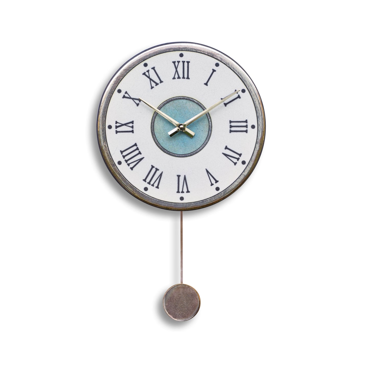 Orologio artigianale da parete in ceramica Raku design Essenza Classica - Diametro 29 cm