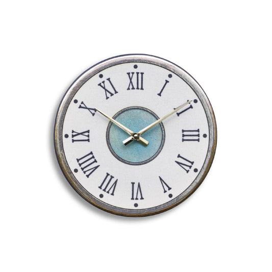 Orologio artigianale da parete in ceramica Raku design Essenza Classica - Diametro 29 cm