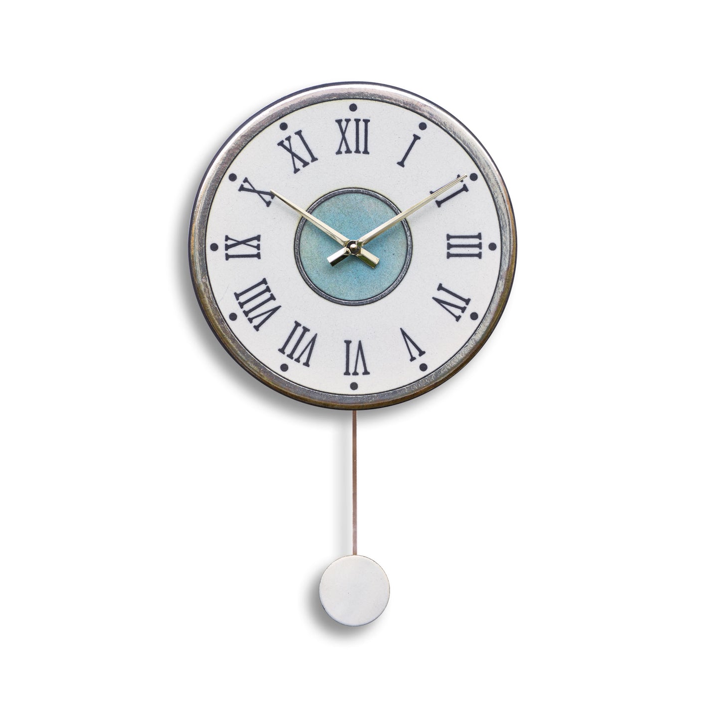 Orologio artigianale da parete in ceramica Raku design Essenza Classica - Diametro 29 cm